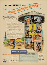 1952 Ad American Express Travel Kiosk Information Booth Original Advertising