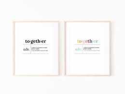 Together Definition Set Of 2 Digital Printables Etsy Together Definition Word Art Typography Digital Printables