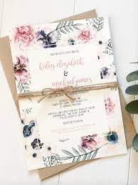 Elegant Wedding Invitation Bohemian Pink Floral Wedding Invitations Wedding Invitation Templates Wedding Invitation Design
