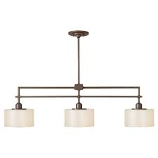 Sea Gull Lighting Sunset Drive 3 Light Corinthian Bronze Chandelier With Pearlescent Glass Shade F2402 3cb The Home Depot Billiard Lights Island Lighting Bronze Chandelier