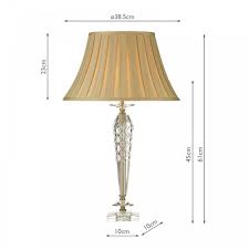 Add a touch of class to your. Dar Lighting Nel4208 Nell Single Light Crystal Table Lamp With Gold Faux Silk Shade Castlegate Lights
