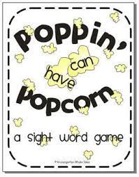 Poppin Popcorn Sight Word Game Free At Tpt Sight Words Sight Word Games Popcorn Words