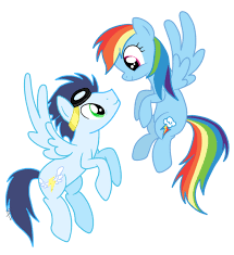 Applebloom nodded and trotted away to go play with the other cutie mark crusaders. 728987 Artist Go0re Artist Rainbowflamecharge47 Backwards Cutie Mark Eye Contact Rainbow Dash And Soarin My Little Pony Drawing My Little Pony Pictures