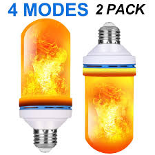 Led Flame Effect Light Bulb 4 Modes Upside Down Effect E26 Base Led 2 Pack Walmart Com Walmart Com