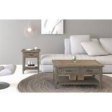 Distressed gray large rectangle wood coffee table with lift top. Ashford 2 Pieces Reclaimed Wood Coffee Table Set In Grey Tw B Cf Lt La