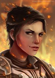 Cassandra Pentaghast Dragon Age Inquisition portrait practice fire flames  Inquisitor Seeker video game