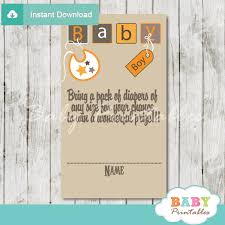 Orange Brown Baby Blocks Baby Shower Diaper Raffle Tickets D154 Baby Printables
