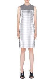 Akris Punto Grid Sheath Dress In Nero Crema Modesens Sheath Dress Dresses Nordstrom Dresses