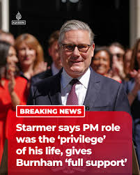 BREAKING: Keir Starmer says his “work is done” in farewell speech outside  10 Downing Street. Starmer says Andy Burnham has his “full support”.⁣ ⁣ The  outgoing PM says he will “close the
