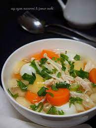 Sup Ayam Macaroni Enoki Telur Puyuh Sup Ayam Makaroni Resep