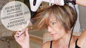 Short Hair Blowout Painless Grow Out 4 Different Ways To Style Dominique Sachse Youtube Blowout Hair Short Hair Blowout Fixing Short Hair