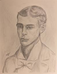 A man wearing a suit and bowtie Drawing by Matthew Plaza