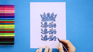 In odis, the kit comprises a blue shirt with navy trousers, whilst the twenty20 kit comprises a flame red shirt and navy trousers. How To Draw England Cricket Team Logo Youtube