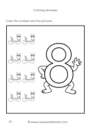 Coloring pages with suggested activities to count & identify numerals. Coloring Page For Kids Number 8