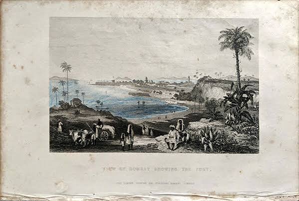 View of Bombay Showing The Fort - Old Print 1850 - Past-India