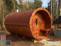 Finn Art Fass Sauna Premium 400 227 Thermoholz Fass Saunaofen Holztur