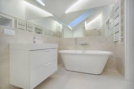 With continuous flooring and white wall tiles throughout the room will freshen the look and make the bathroom appear polished and clean. Bathroom Renovation Design Ideas Remodel Consultants Homednb