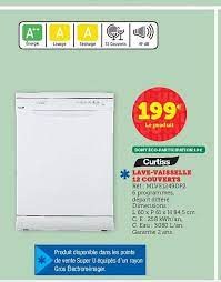 Maybe you would like to learn more about one of these? Offre Lave Vaisselle 12 Couverts Curtiss Chez Super U