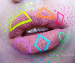 C H E R R I E D We Had Cherry Pie Today And I Was Inspired By How Stained Mckenzie S Face Was After Merry Chris Lip Art Neon Face Paint Pop Art Makeup