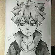 Cara menggambar uzumaki naruto | how to draw uzumaki naruto. Best Boruto Pencil Shading Sketsa Lukisan Cara Menggambar