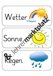 9 Wort Und Bildkarten Zum Wetter Sonne Regen Sturm Unterrichtsmaterial In Den Fachern Daz Daf Sachunterricht Bildkarten Wetter Wortkarte