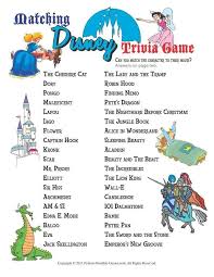Matching Disney Trivia Game Perfect For Road Trips Parties Or Disney Cruise Fish Extender Gifts Ad Disney Trivia Questions Disney Party Games Disney Games