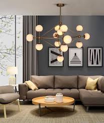 Nordic Led Globe Pendant Light Creative Glass Ball Chandeliers 3 5 10 15 21 Heads For Dining Room Bedroom Bar Light Fixtures Coloured Glass Pendant Lights Ceili Living Room Lighting Globe Pendant Light Ceiling Pendant Lights