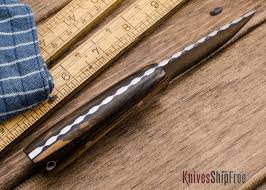 Black And White Ebony Knife Handle Cross Knives Boy S Hunter Knife Black White Ebony Black Liners Nickel Silver Pins Filework Black Liner Nickel Silver Silver Pin