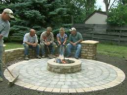 Areas for large patio table and seating around fire pit. How To Build A Round Patio With A Fire Pit This Old House