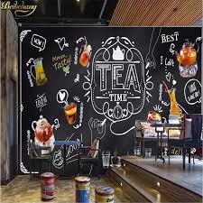 Beibehang Custom Blackboard Fruit Tea Leisure Bar Tea Shop Cafe Mural Wallpaper Landscape Photo Wall Painting Mural Living Room Wallpapers Aliexpress Tea Shop Wallpaper Living Room Mural Wallpaper