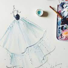 Gli Abiti Piu Belli Degli Oscar In Versione Acquerello I Bozzetti Poetici Di Paper Fashion Acquerello Bozzetto Moda Moda