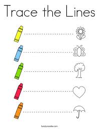 When it gets too hot to play outside, these summer printables of beaches, fish, flowers, and more will keep kids entertained. Trace The Lines Coloring Page Twisty Noodle