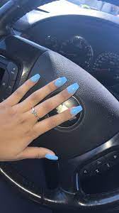 Light Blue Coffin Nails For Darker Skin Dark Blue Nails Blue Coffin Nails Light Blue Nails