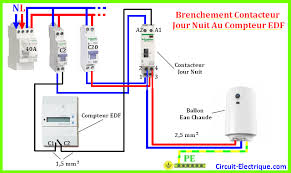 Mais pourquoi le contacteur jour/nuit ne reste pas enclenché en marche forcé ? Branchement Contacteur Jour Nuit A Son Chauffe Eau Circuit Electrique Schema Branchement Cablage