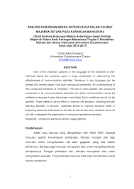 Assalamualaikum.terimakasih telah mendukung channel kami dari awal dan akhir. Pdf Analisis Hubungan Makna Antarklausa Dalam Kalimat Majemuk Setara Pada Karangan Mahasiswa Studi Analisis Hubungan Makna Antarklausa Dalam Kalimat Majemuk Setara Pada Karangan Mahasiswa Tingkat Ii Pendidikan Bahasa Dan Sastra Indonesia Universitas