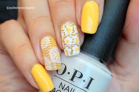 The above nail design is just a simple white french tip nail design with a transparent base. Nail Art Yellow And White Manicure With Daisies Polished Polyglot