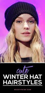 5 Hairstyles That Ll Pair Perfectly With Your Winter Hat Hat Hairstyles Winter Hat Hairstyles Hair Styles