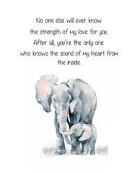 Elephant And Baby Elephant No One Else Will Ever Know The Strength Of My Love For You Mother And Child Elephant Quote Nursery Elephant Baby Quotes Elephant Quotes Mom Life Quotes