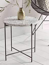 Monochrome Terrazzo Side Table Luxury Home Furniture Metal Side Table Side Table Modern Table