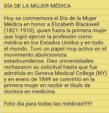 Y recuerde mientras mas cerca esté del conocimiento mas lejos estará de la enfermedad. Dia Internacional De La Mujer Medico Apehi