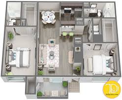 Choose your favorite 2 bedroom house plan from our vast collection. 3d Floor Plans For Multifamily Property Houston Tx 3d Floor Plans