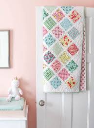 After you have sewn all of the hst's you need, you'll sew them together with a few extra background pieces and your new baby quilt will be done. 15 Free Baby Quilt Patterns The Seasoned Homemaker