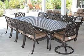 Heritage Outdoor Living Cast Aluminum Nassau Outdoor Patio 11pc Dining Set With 46 X 120 Re Patio Furniture Sets Iron Patio Furniture Outdoor Patio Furniture