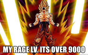 Share the best gifs now >>>. My Rage Lv Its Over 9000 Dragon Ball Z Angry Meme Generator