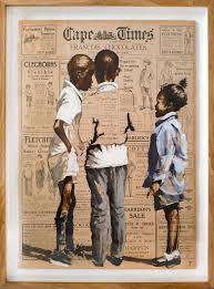 Painting On Original Cape Times Newspaper By Lisette Forsyth South African Art African Art Recycled Art