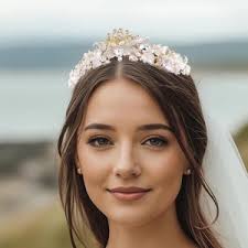 Floral Tiara, Bridal Tiara, Wedding Crown, Colourful Gold Floral Headpiece  With Butterflies