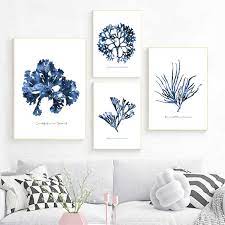 Liven up the walls of your home or office with wall art from zazzle. Hamptons Wall Art Prints Sea Coral Posters Coastal Beach Nautical Art Canvas Painting Watercolor Blue Pictures Home Wall Decor Painting Calligraphy Aliexpress