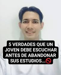 🎓 5 VERDADES QUE UN JOVEN DEBE ESCUCHAR ANTES DE ABANDONAR SUS ESTUDIOS  Hay verdades que salvan vidas… aunque duelan. Y un hijo que no quiere  estudiar necesita claridad, no suavidad. 1️⃣