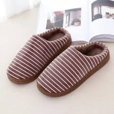 Mens Cotton Slippers Male House Shoes Thick Strip Keep Warm