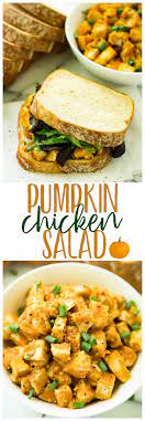 Pumpkin Chicken Salad Sandwich The Perfect Fall Lunch Recipe Chicken Salad Recipes Lunch Recipes